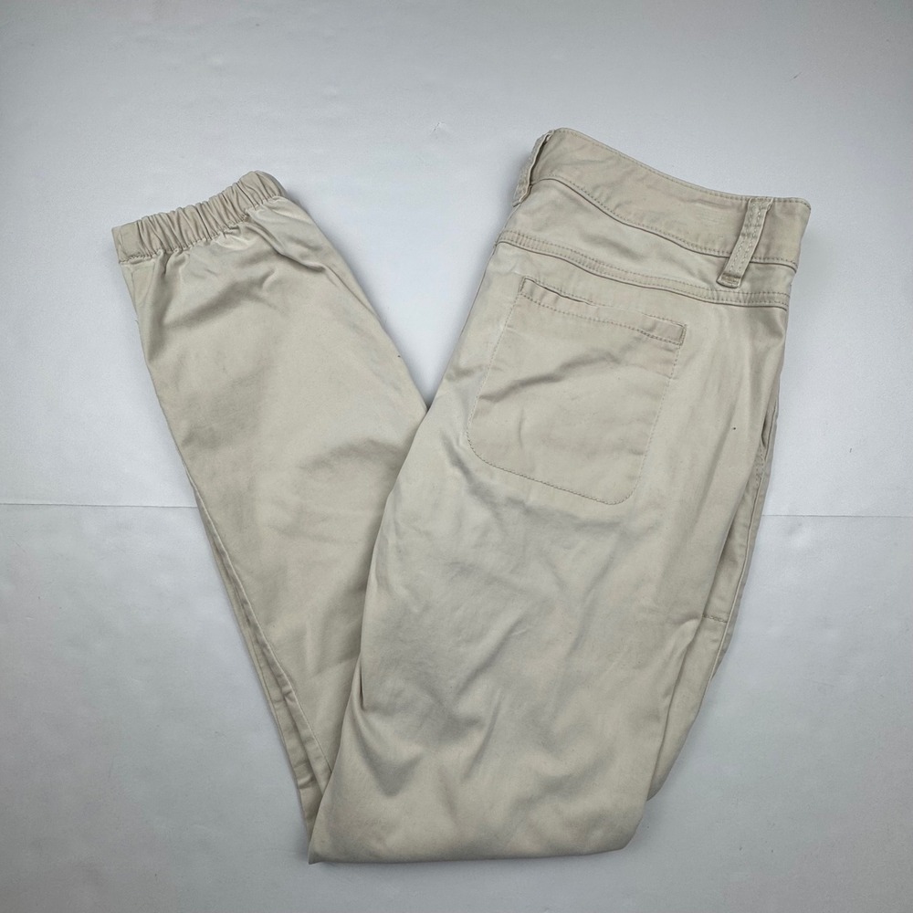 Cabi Utility Jogger Pants 4 Beige Cotton Stretch Slim Fit Safari Casual Trousers